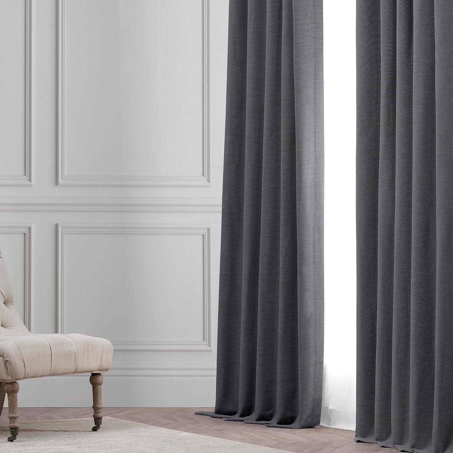 Armour Grey Puddle Length Blackout Drape Panel