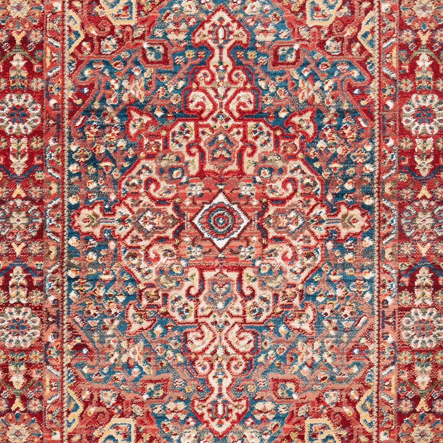 Kashan KSN305 Power Loomed Area Rug - Blue/Red - 9'x12'6" - Safavieh