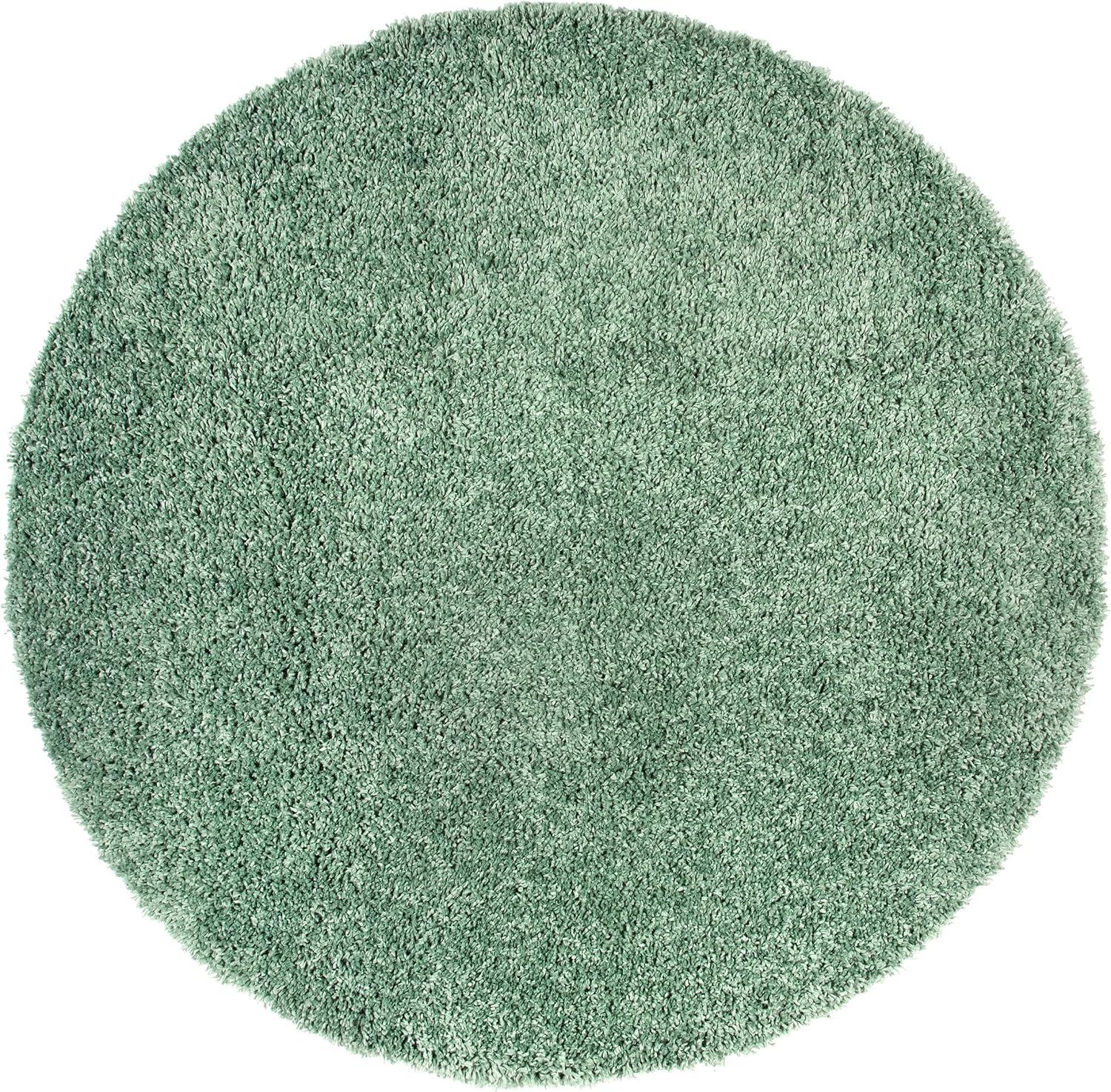 Nuloom Kara Solid 6 Round Shag Indoor Area Rug for Living Room Bedroom Dining Room Nursery, Green