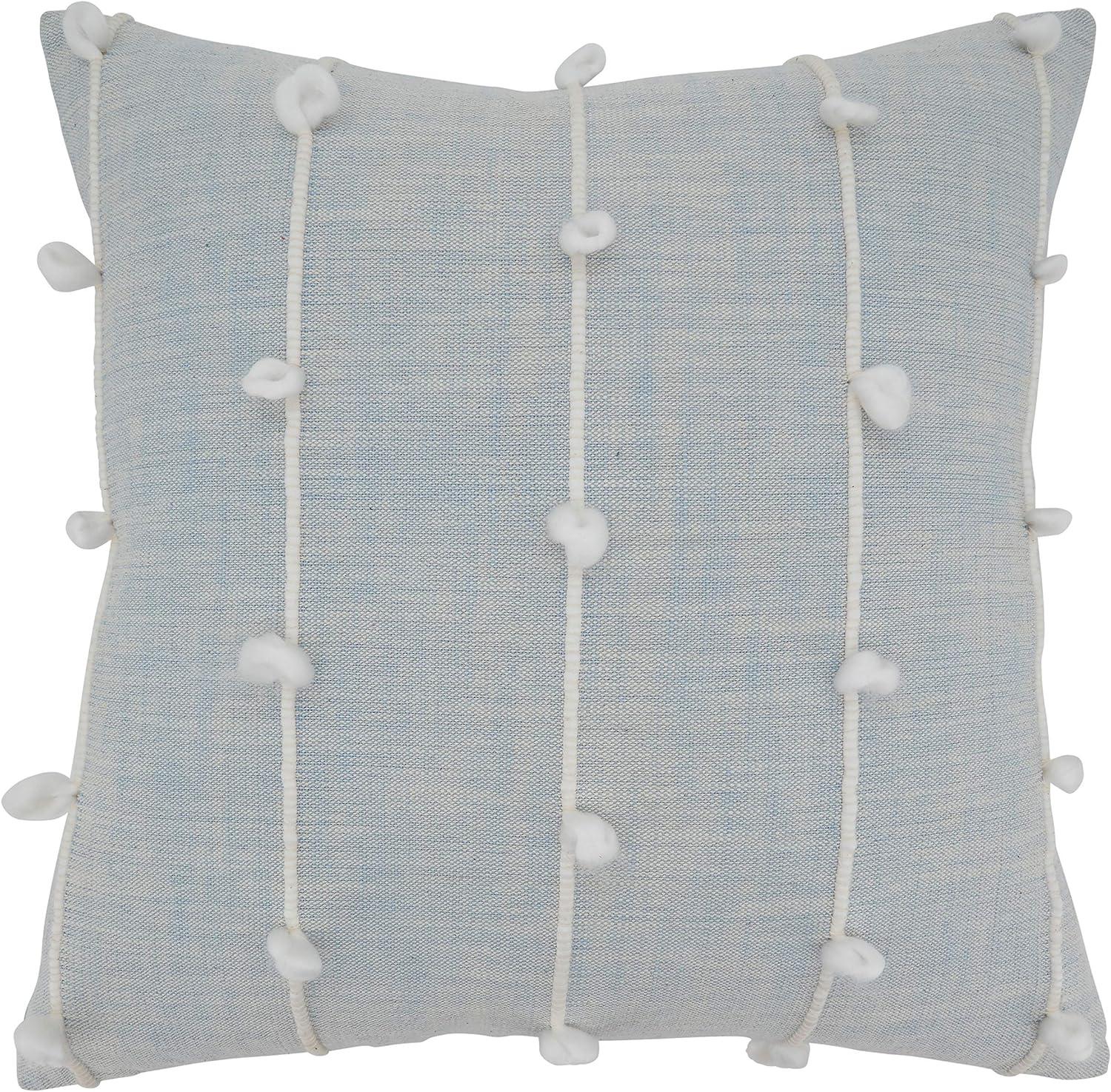 Light Blue Knotted Line 22" Square Throw Pillow