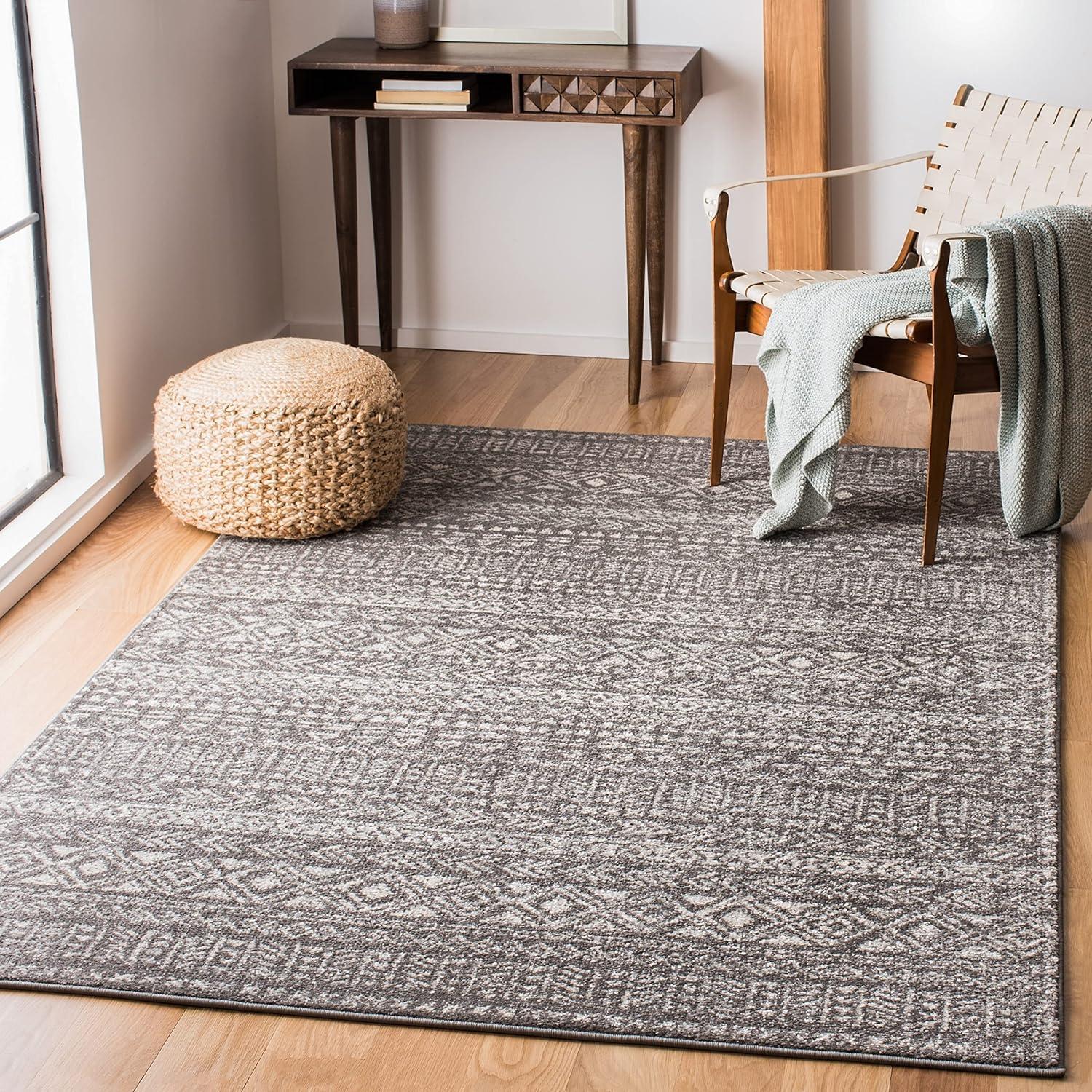 Tulum TUL263 Power Loomed Indoor Accent Rug - Dark Grey/Ivory - 3'x5' - Safavieh