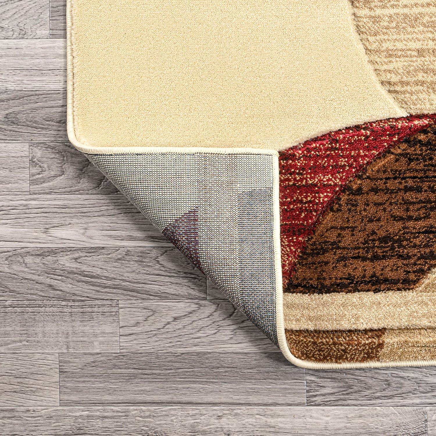 3'x5' Tamara Retro Abstract Arches, Cream/Brown/Red - JONATHAN Y
