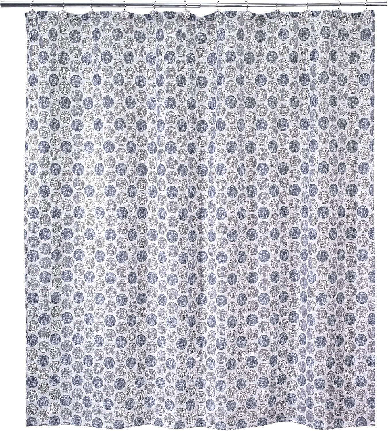 Dotted Circles Shower Curtain White