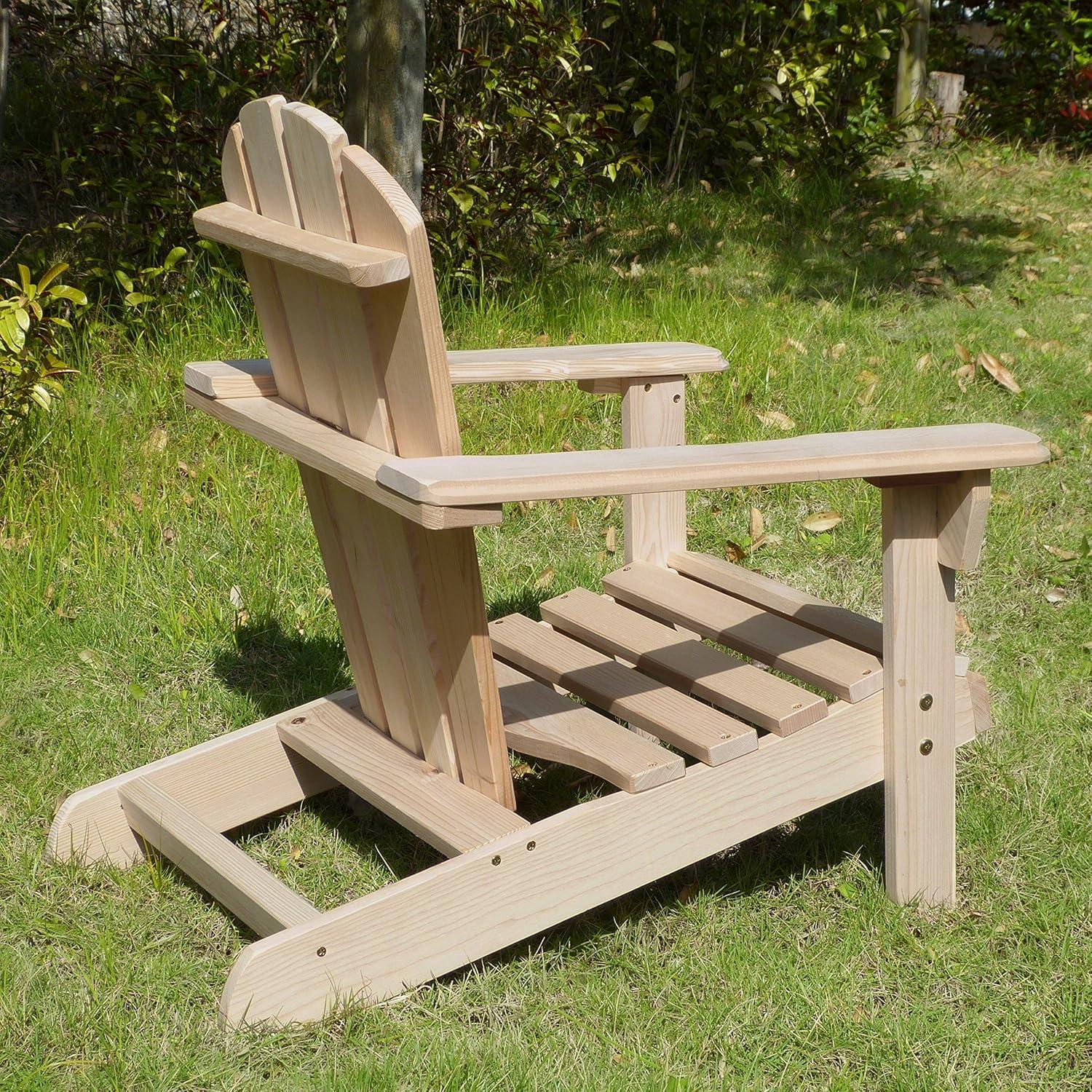 Kids Natural Canadian Hemlock Foldable Adirondack Chair