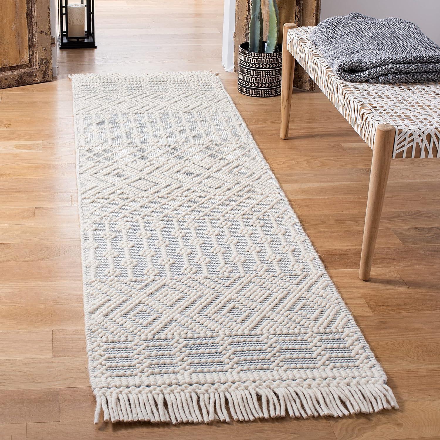 Natura NAT852 Hand Loomed Runner Rug - Ivory/Grey - 2'3"x12' - Safavieh.