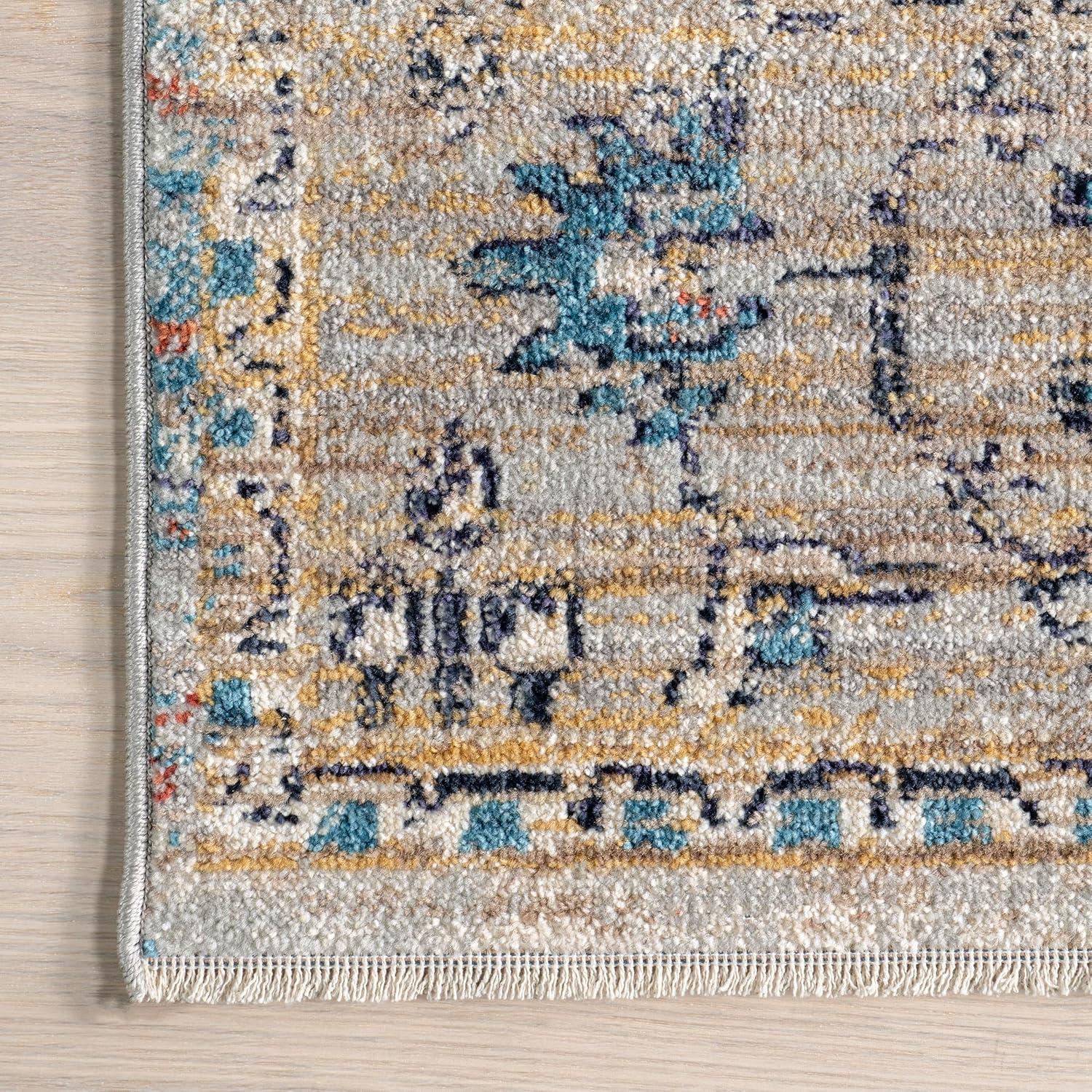 Nuloom Marley Medallion 2x10 Runner Indoor Area Rug for Living Room Bedroom Dining Room Entryway Hallway Kitchen, Blue/Beige