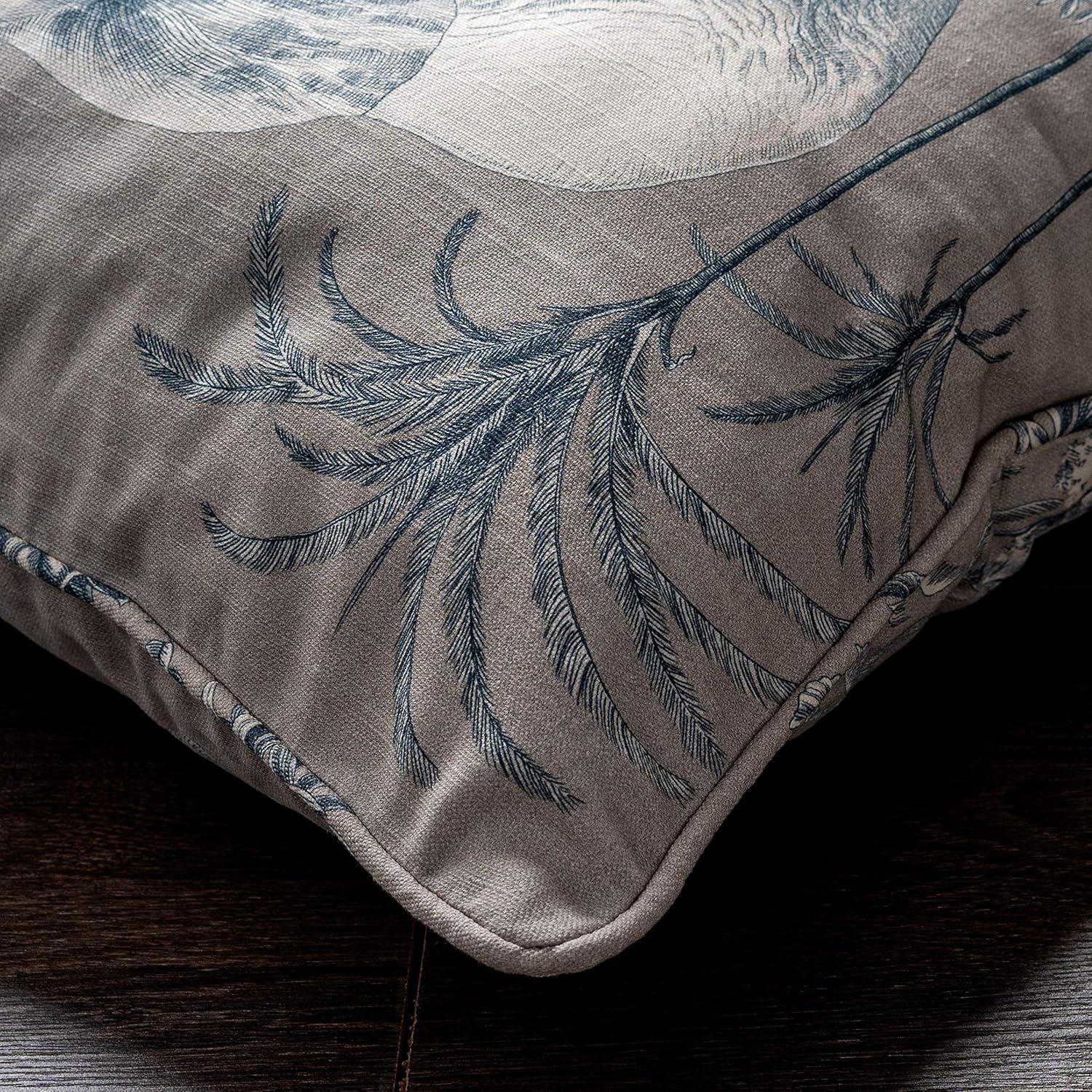 Maison d' Hermine Decorative Pillow Covers 20x20 Inch Square 100% Cotton Throw Pillow Covers with Invisible Zipper Cushion Case for Living Room Couch, Chair, Sofas, Bedroom, Home (Savana Jouy - Blue)