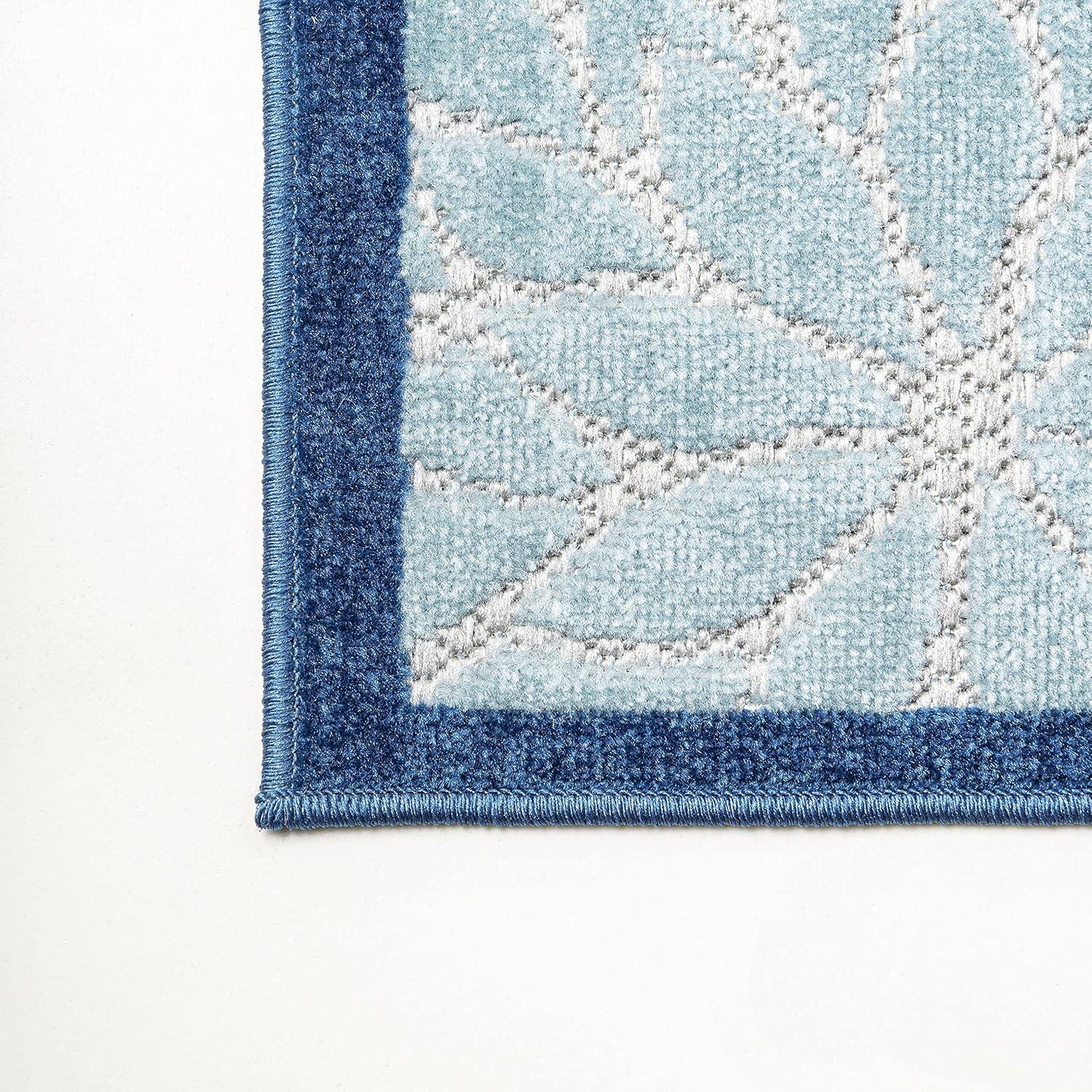 4'x6' Minori Floral Indoor/Outdoor Area Rug, Blue/Gray - JONATHAN Y
