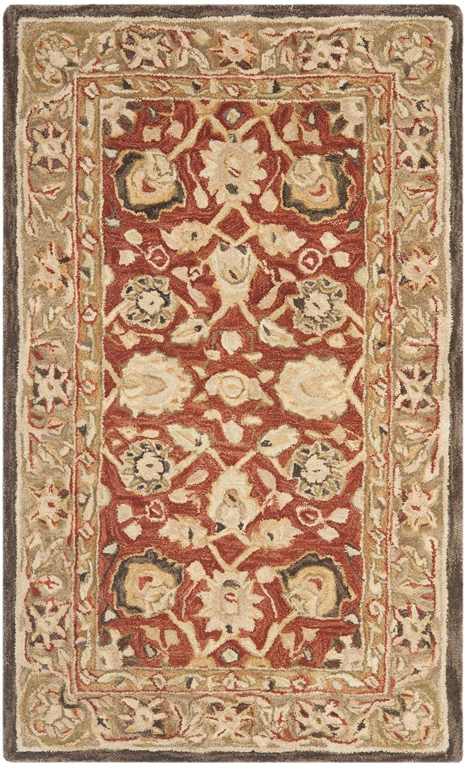 Anatolia AN512 Hand Tufted Indoor Accent Rug - Rust/Green - 3'x5' - Safavieh