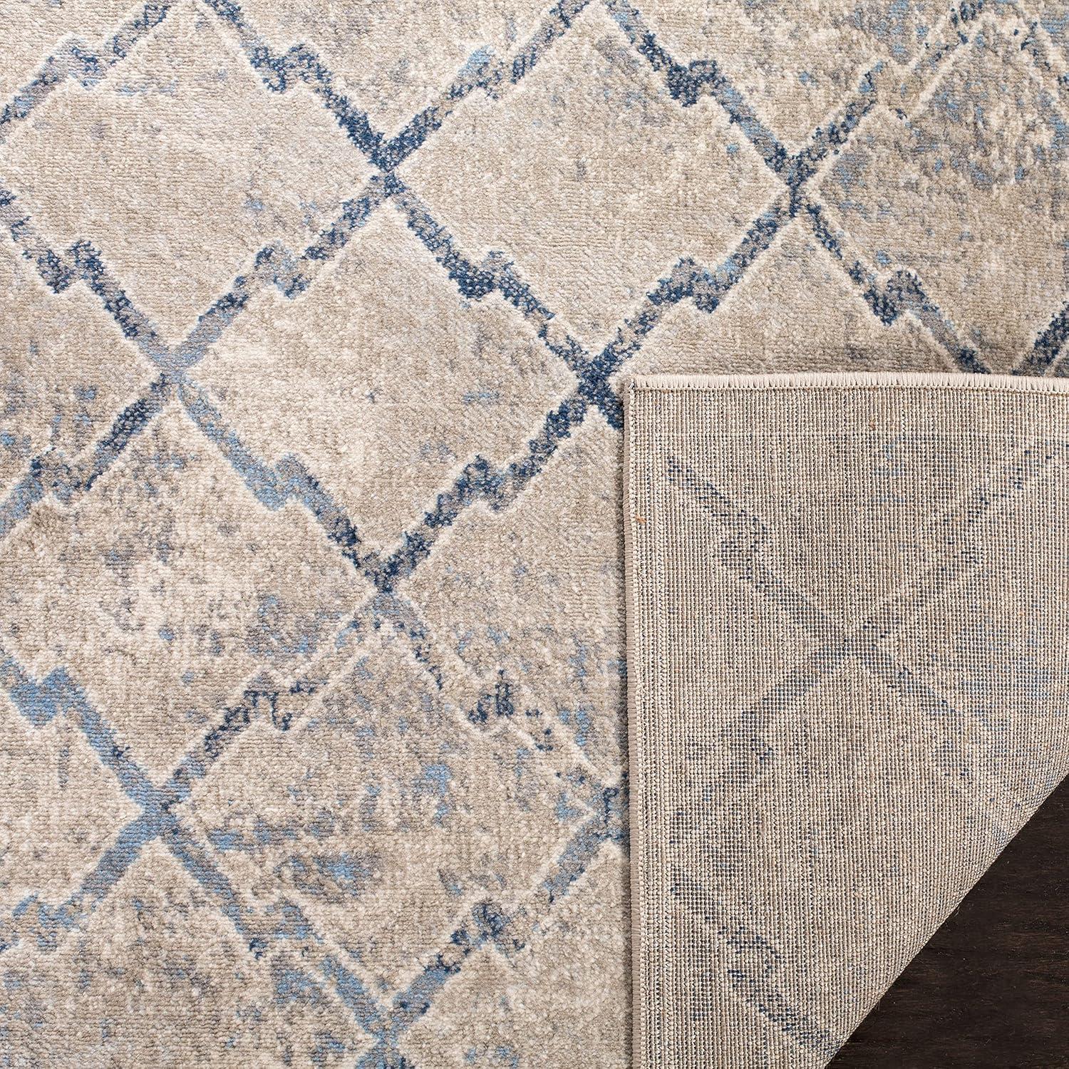 Brentwood BNT809 Machine Made Loomed Area Rug - Light Grey/Blue - 8' X 10' - Safavieh