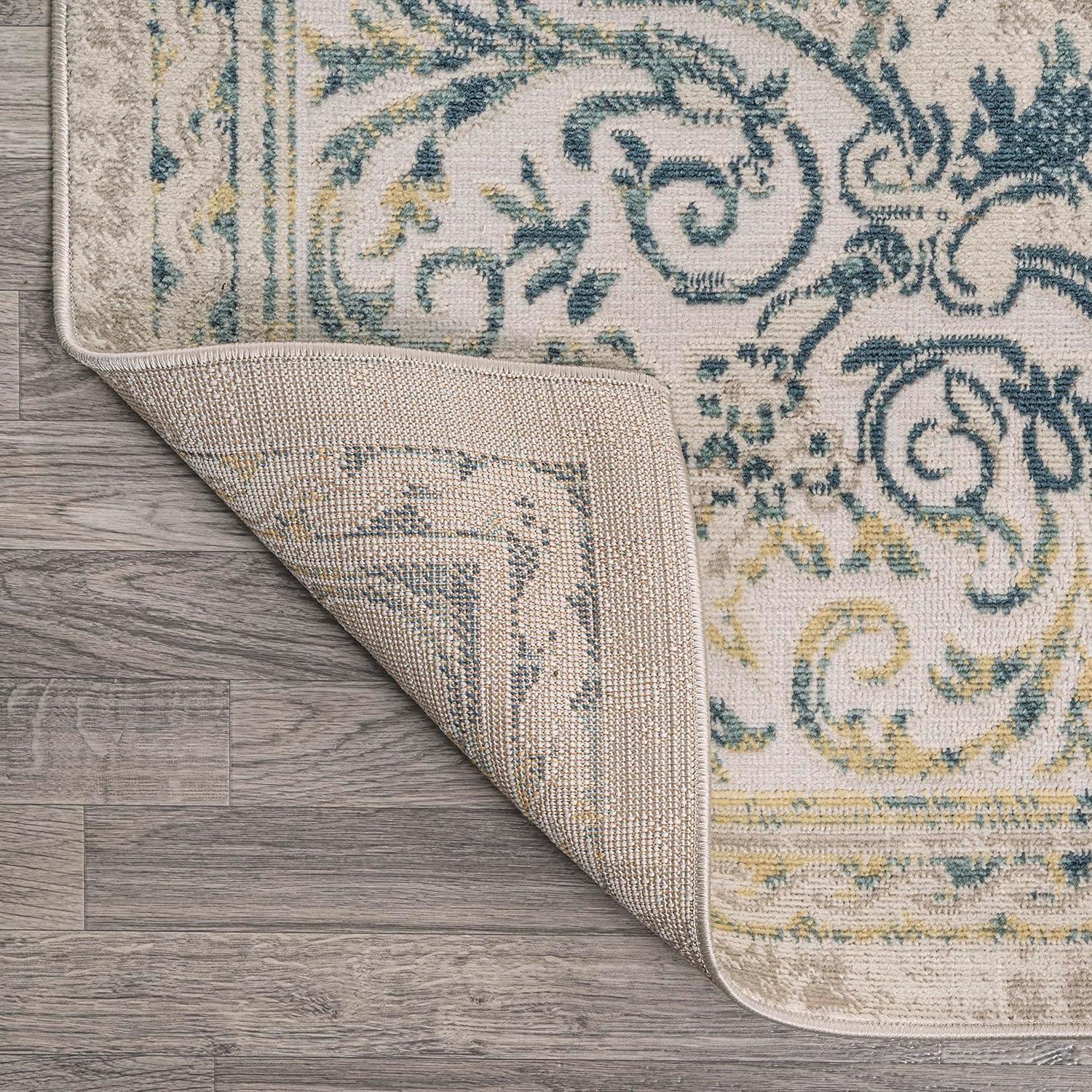 JONATHAN Y Rosalia Cottage Medallion Navy/Ivory 3 ft. x 5 ft. Area Rug