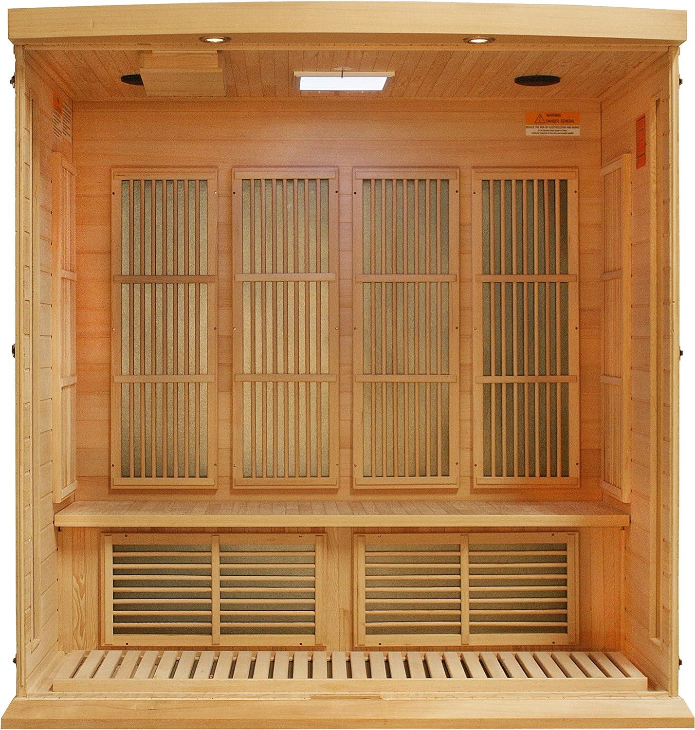 Natural Canadian Hemlock 4-Person Infrared Sauna