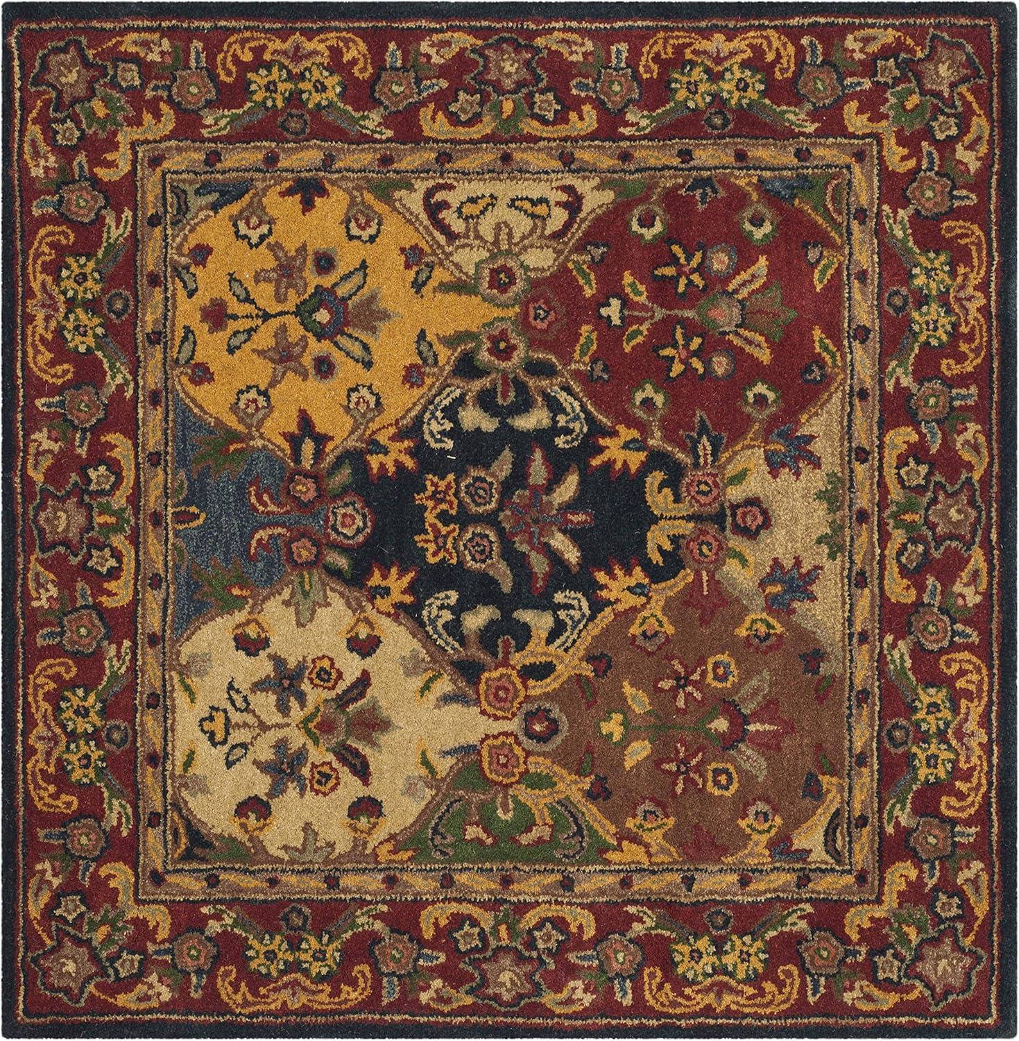 Heritage HG911 Hand Tufted Area Rug - Multi/Burgundy - 4'x4' - Safavieh.