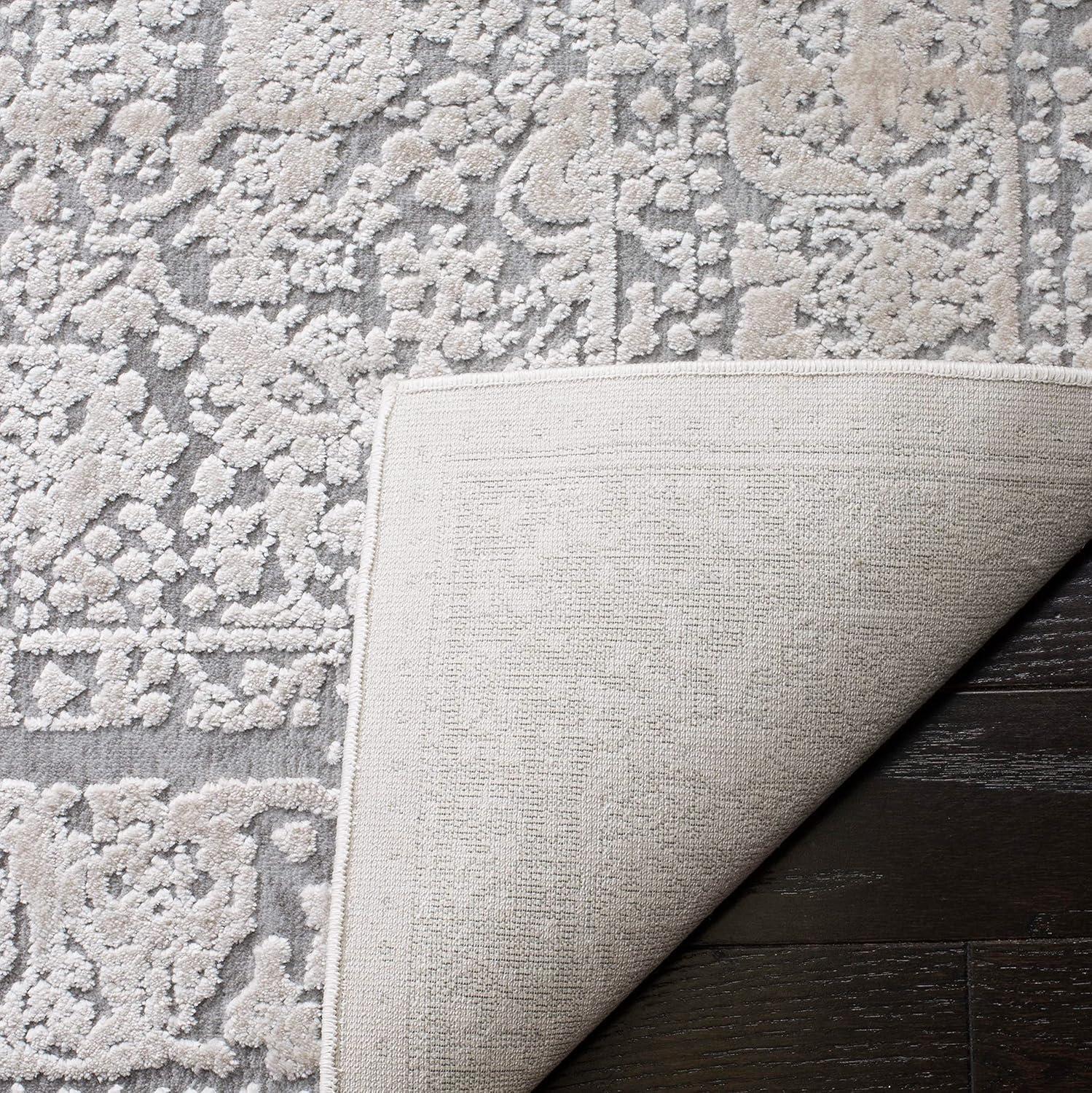 Reflection RFT663 Power Loomed Indoor Runner Rug - 2'3"x6' - Light Grey/Cream - Safavieh