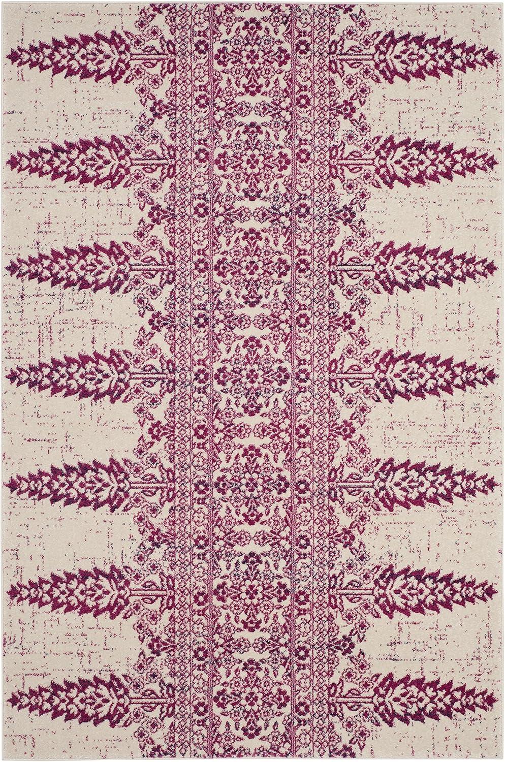 SAFAVIEH Evoke Maximillian Southwestern Area Rug, Ivory/Fuchsia, 4' x 6'