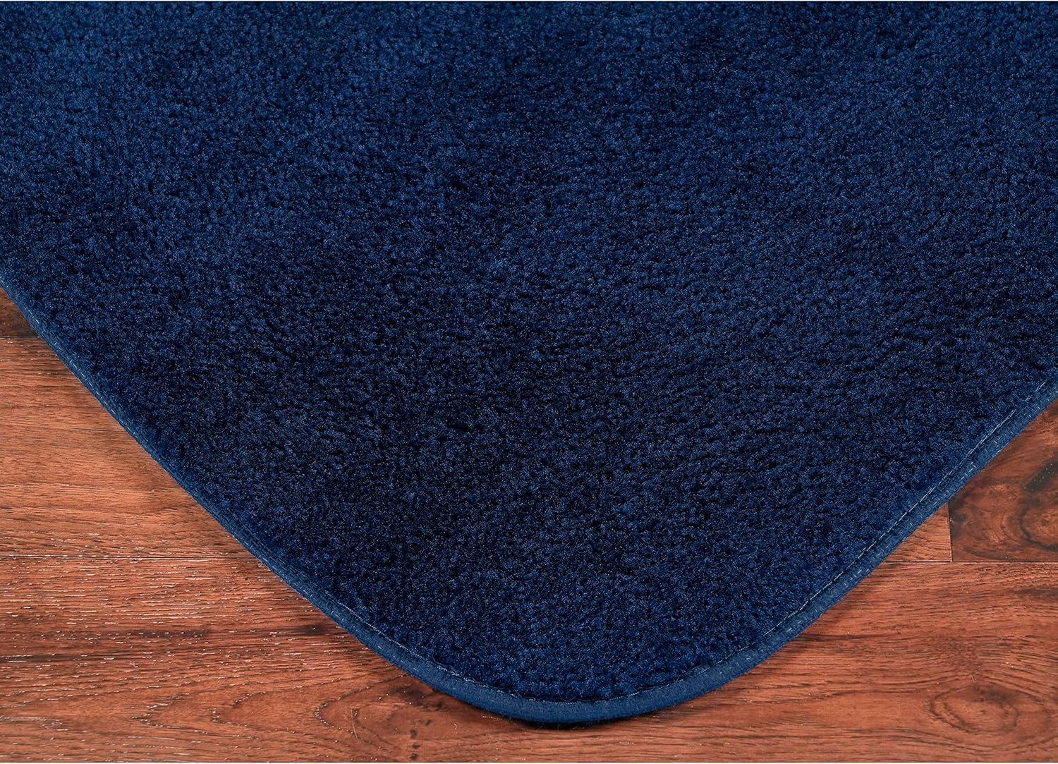 2pc Traditional Nylon Washable Bathroom Rug Set Navy - Garland Rug: Machine Made, Latex Backing, Tufted Bath Mats Set