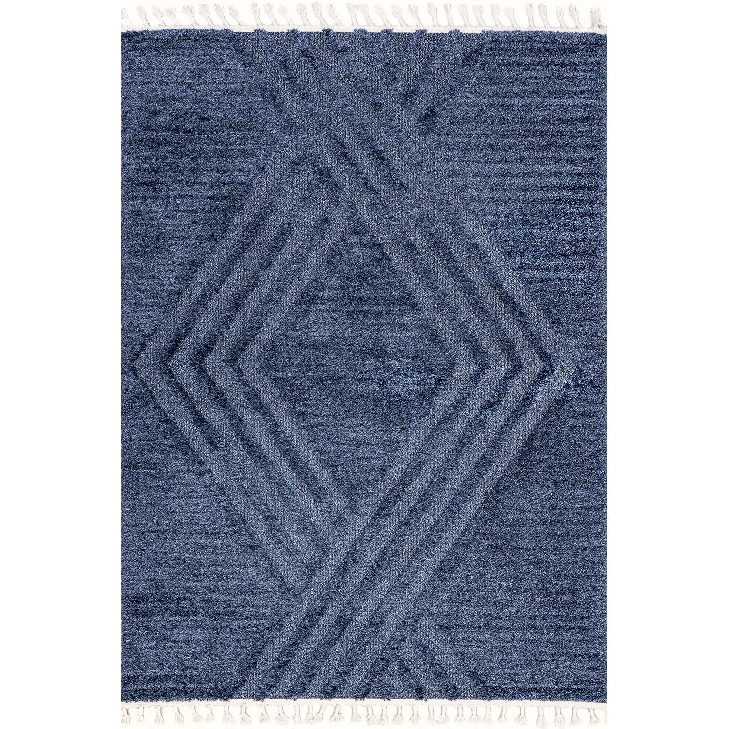 Nuloom Risette Solid 5x8 Shag Indoor Area Rug for Living Room Bedroom Dining Room Nursery, Blue