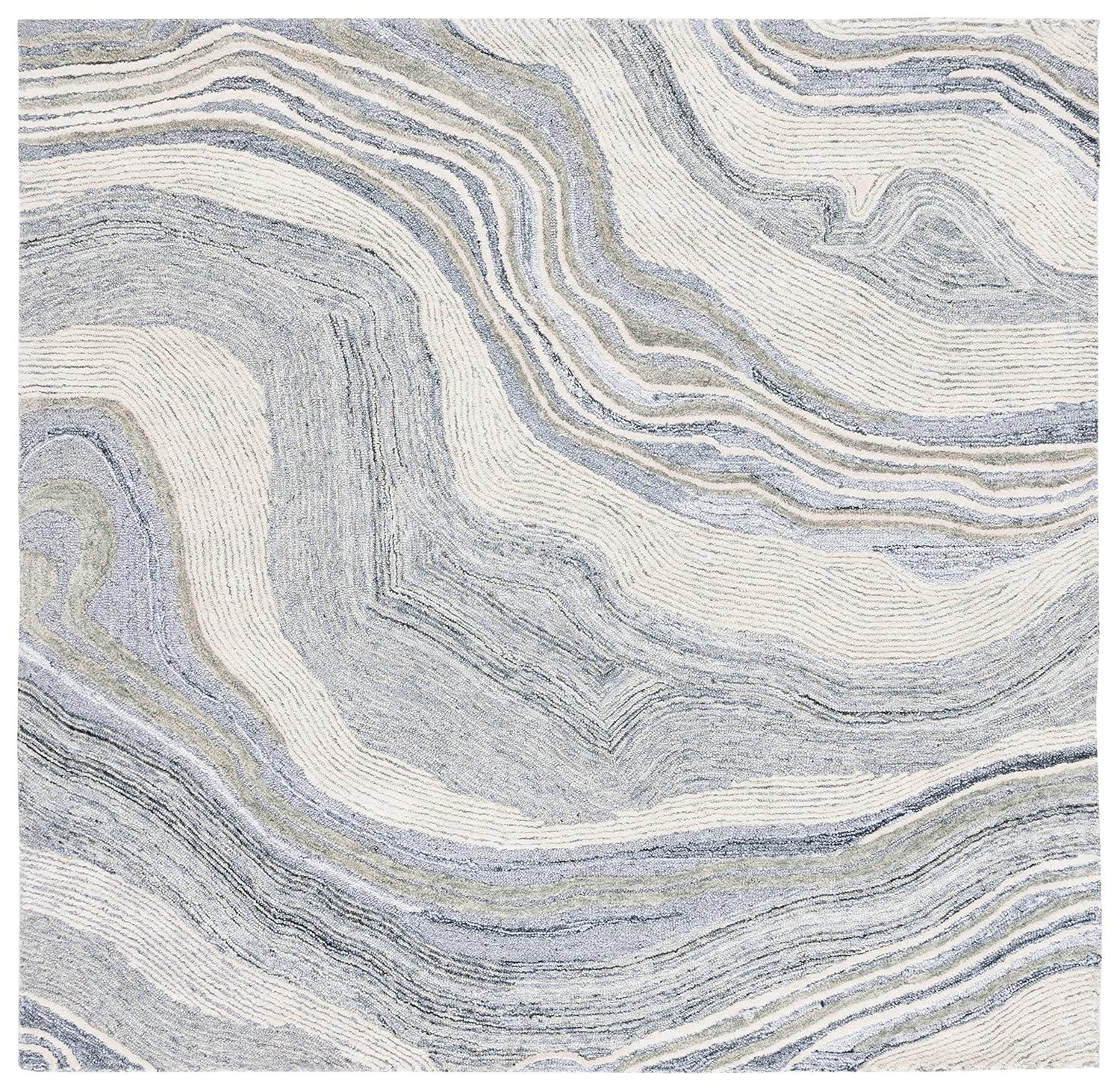 Fifth Avenue FTV121 Hand Tufted Indoor Area Rug - Grey/Ivory - 6'x6' - Safavieh