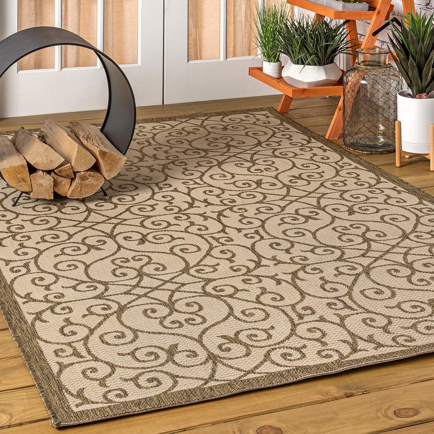 Haggerty Oriental Beige/Brown Area Rug