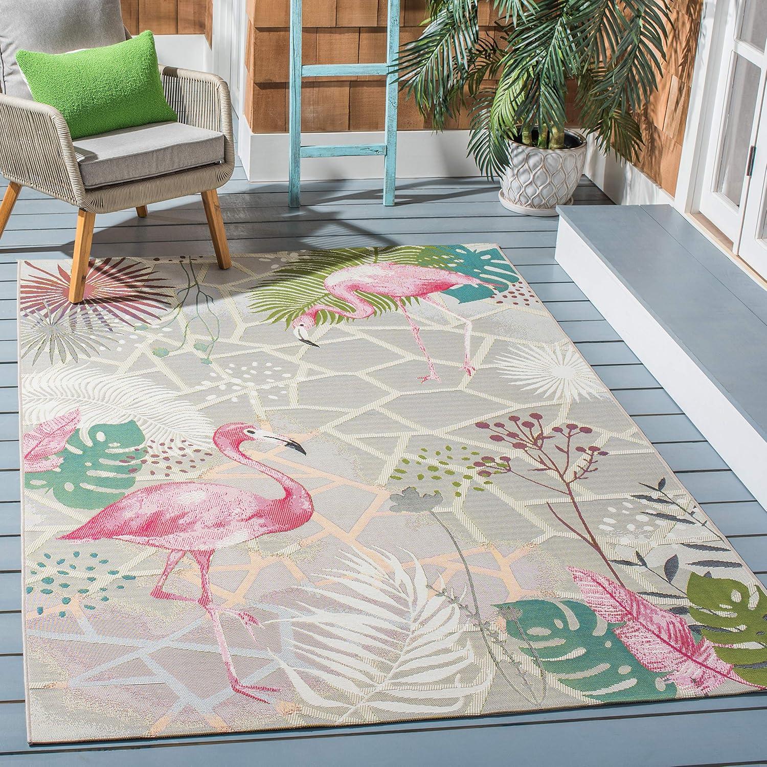 Safavieh  Barbados Vivianne Tropical Indoor/ Outdoor Waterproof Patio Backyard Rug 9'10" x 12'5" 9' x 12', 10' x 14' Outdoor, Indoor Living Room,