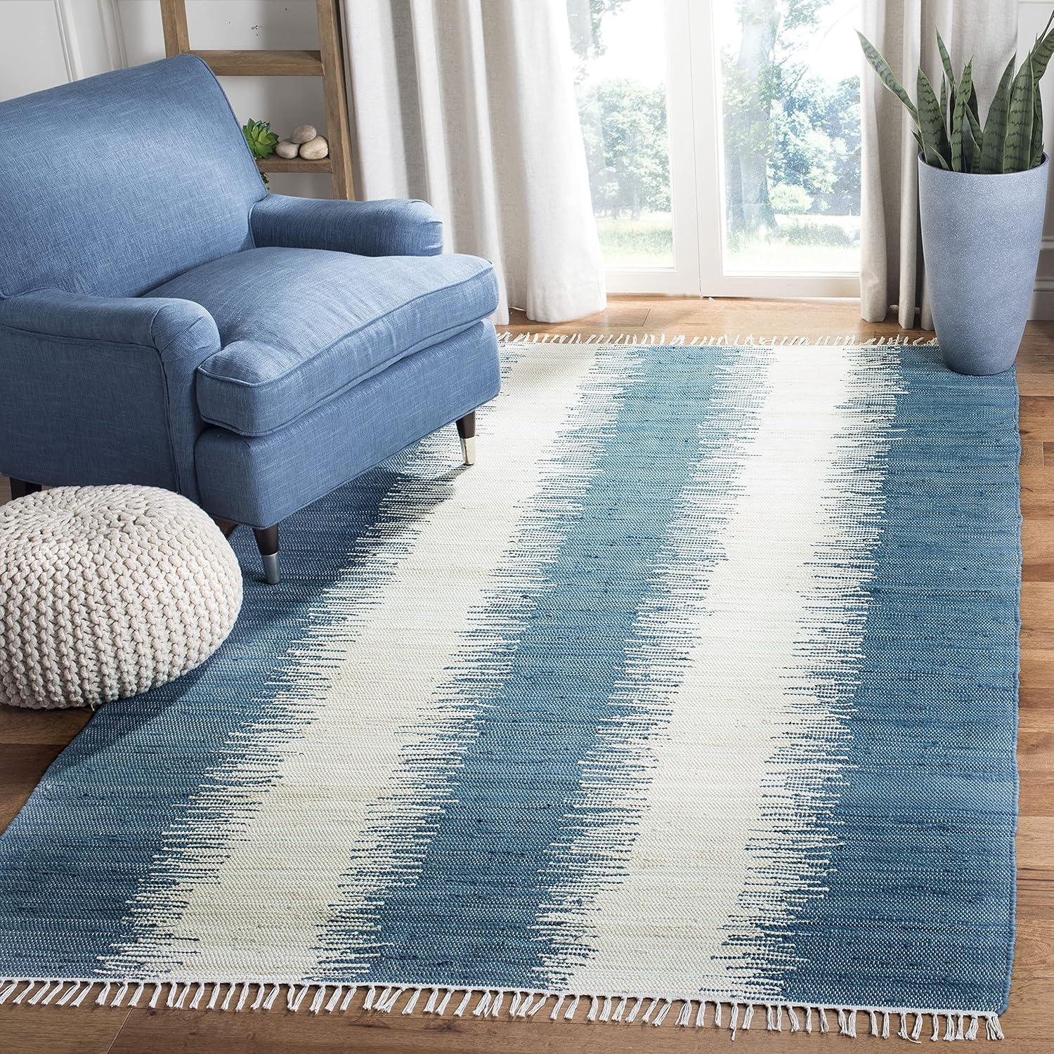 Montauk MTK751 Hand Woven Indoor Area Rug - Dark Blue - 5'x7' - Safavieh