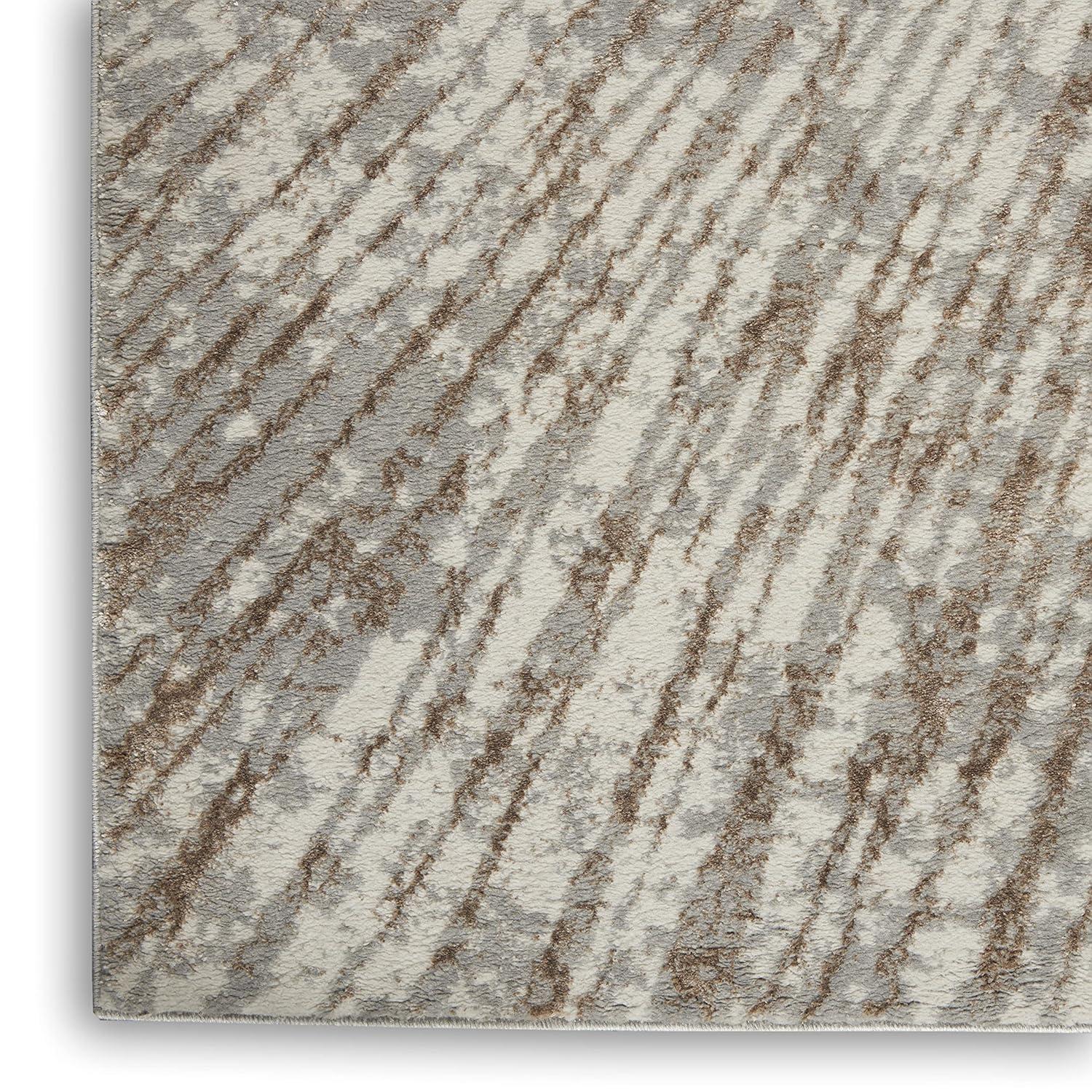 Nourison Glow 5'3" x 7'3" Grey Mocha Glam Indoor Rug
