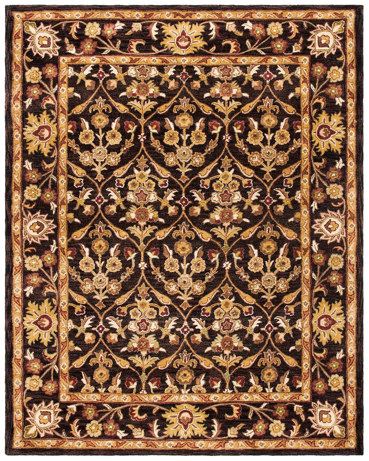Antiquity AT51 Hand Tufted Indoor Area Rug - Dark Plum/Gold - 8'3"x11' - Safavieh
