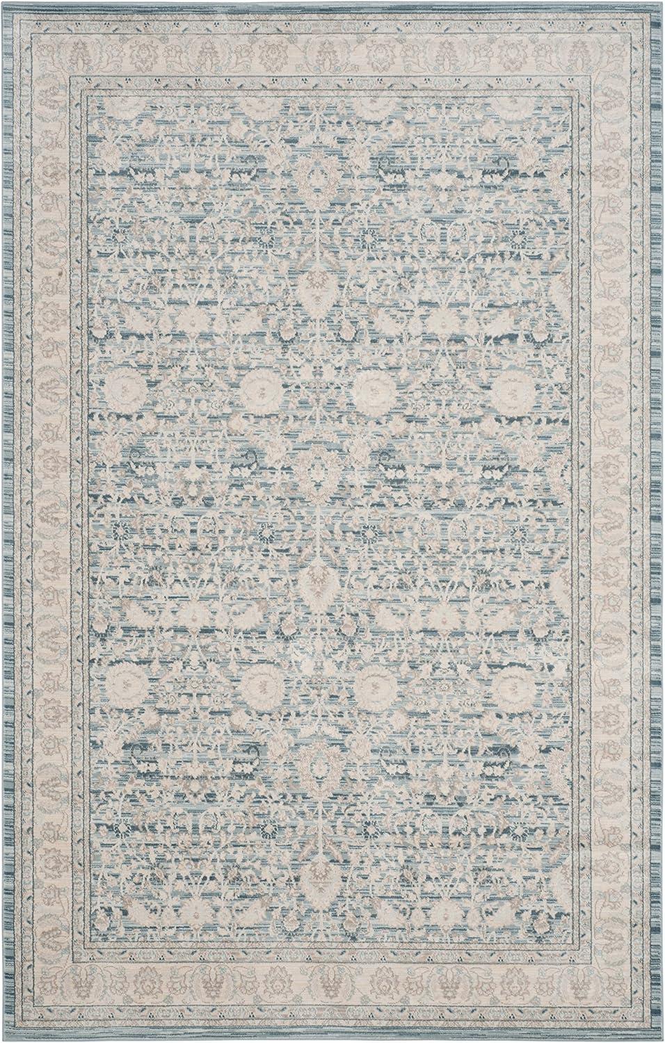 Elysian Blue & Grey 8' x 10' Hand-knotted Synthetic Area Rug