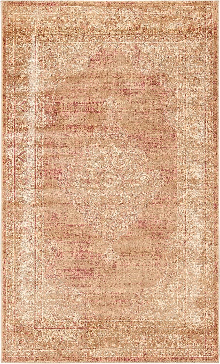 Vintage VTG112 Power Loomed Indoor Skid-Resistant Area Rug - Taupe - 4'x5'7" - Safavieh
