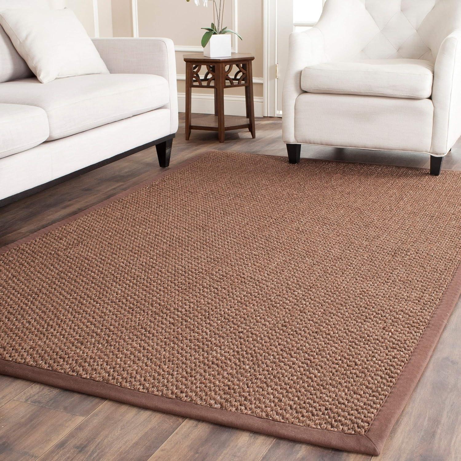 Hand-Knotted Chocolate Square Sisal 6' x 9' Area Rug