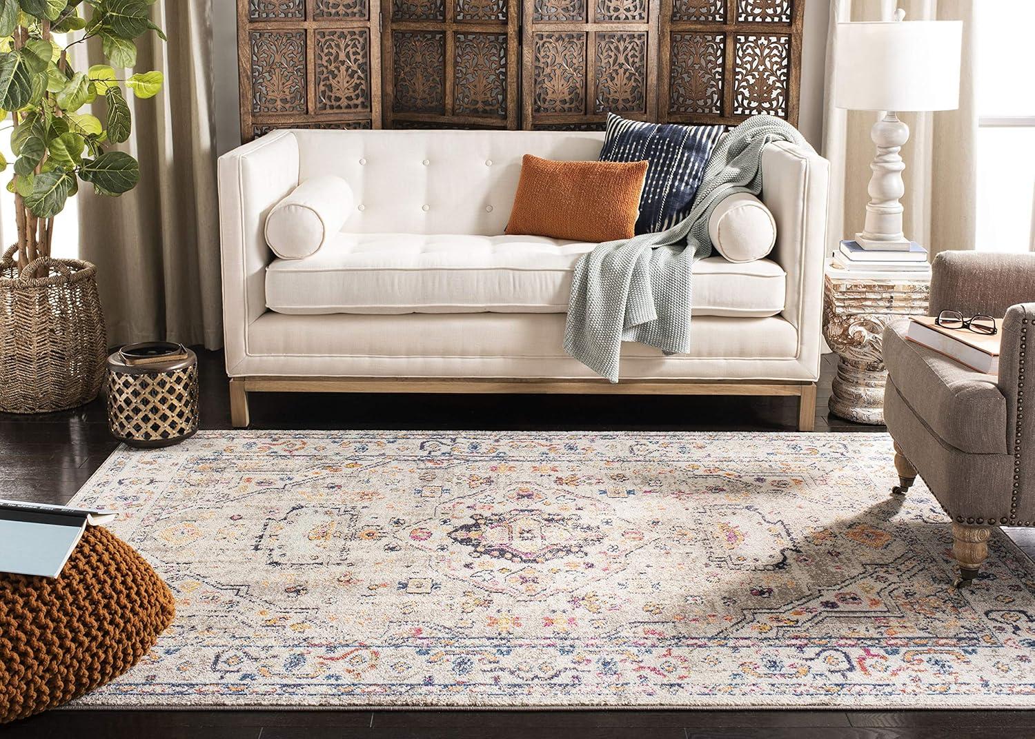 Madison MAD468 Power Loomed Indoor Area Rug - Grey/Blue - 6'7"x6'7" - Safavieh