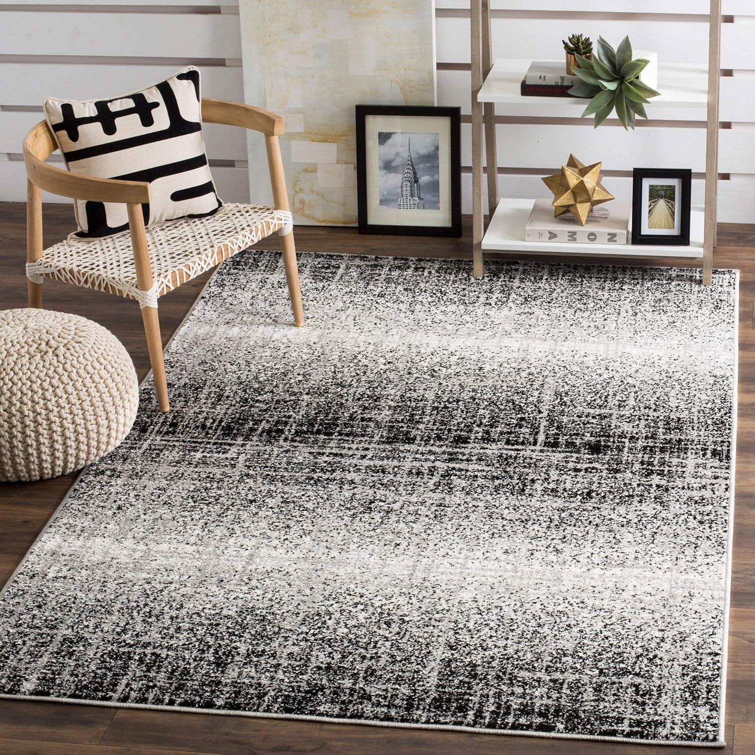 Adirondack ADR116 Machine Made Indoor Accent Rug - Silver/Black - 3'x5' - Safavieh