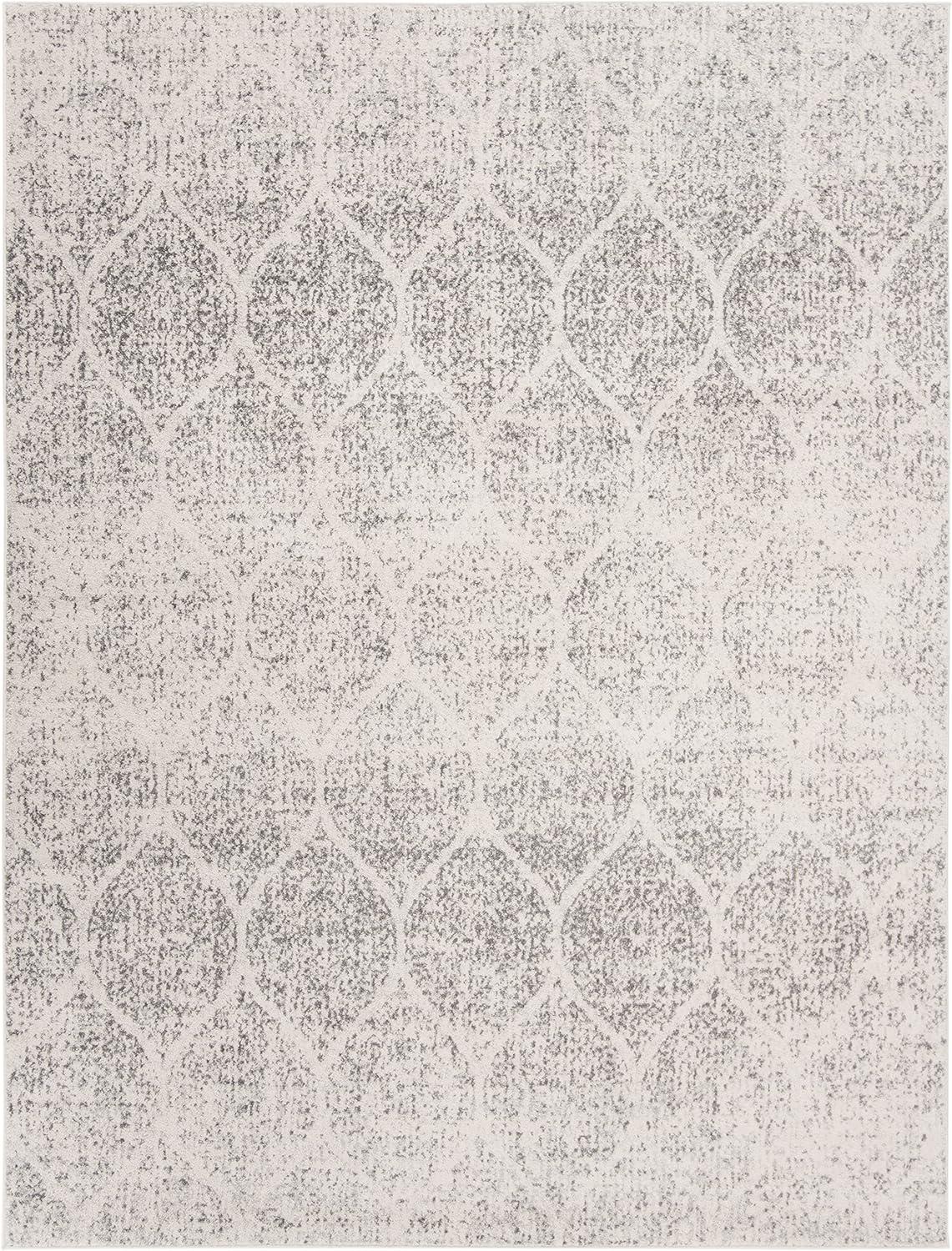 SAFAVIEH Madison Leighton Geometric Area Rug, Ivory/Silver, 9' x 12'