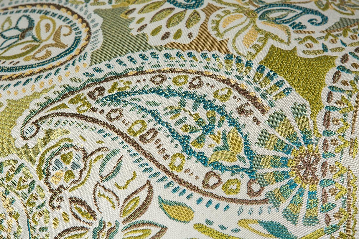 Pack of 2 Decorative Pillow Covers Throw Pillow Cases,Paisley Pattern,18X18 Inches,Green Brown Cream Multicolor