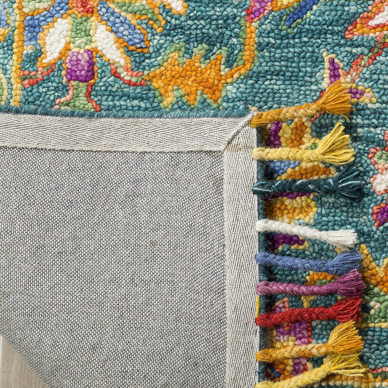 Aspen APN113 Hand Tufted Area Rug - Turquoise/Purple - 7' X 7' Square - Safavieh.
