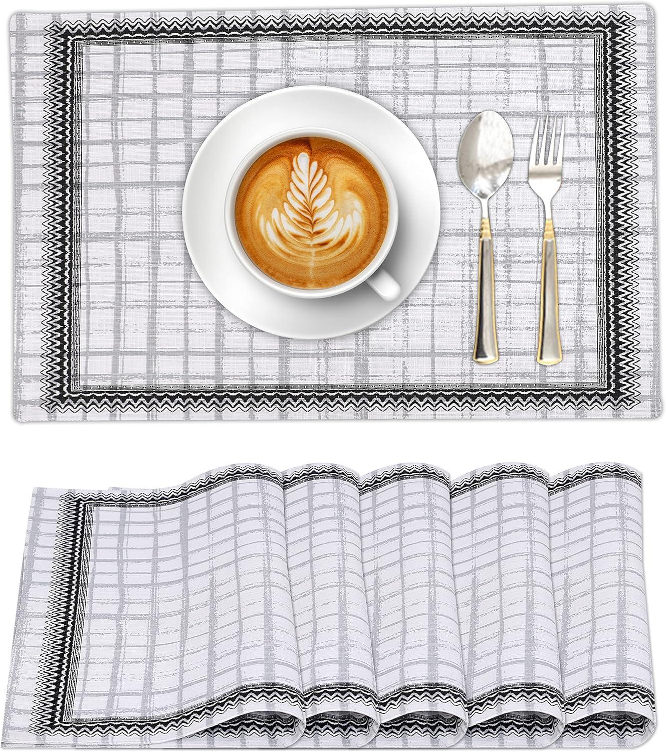 Ruvanti Dining Table Rectangle Placemats 100% Cotton Multi Pattern 13x19 Inches (Set of 6)