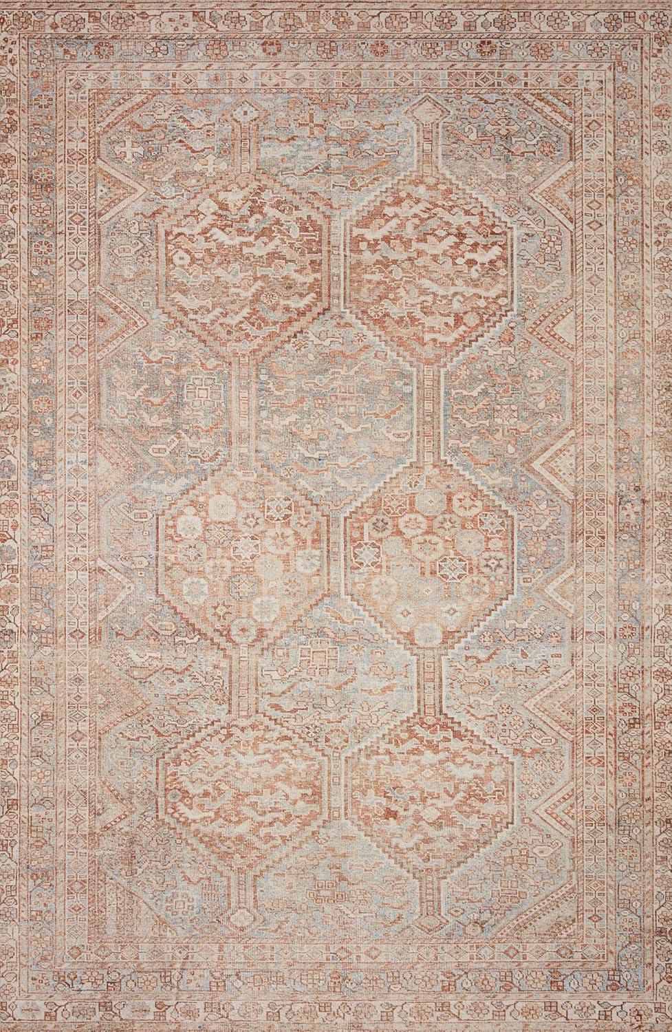 Jules Rug by Chris Loves Julia x Loloi - Tangerine and Mist / 2'6" x 12'