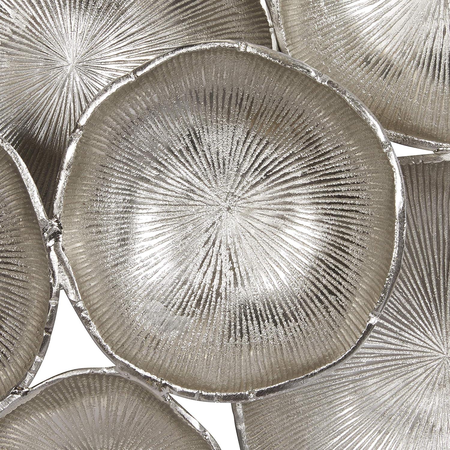 Silver Aluminum Abstract Radial Plate Wall Sculpture