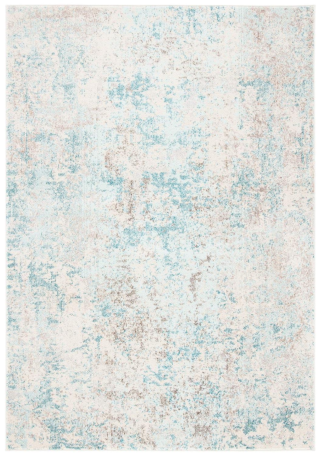 Madison MAD453 Power Loomed Indoor Area Rug - Ivory/Teal - 4'x6' - Safavieh
