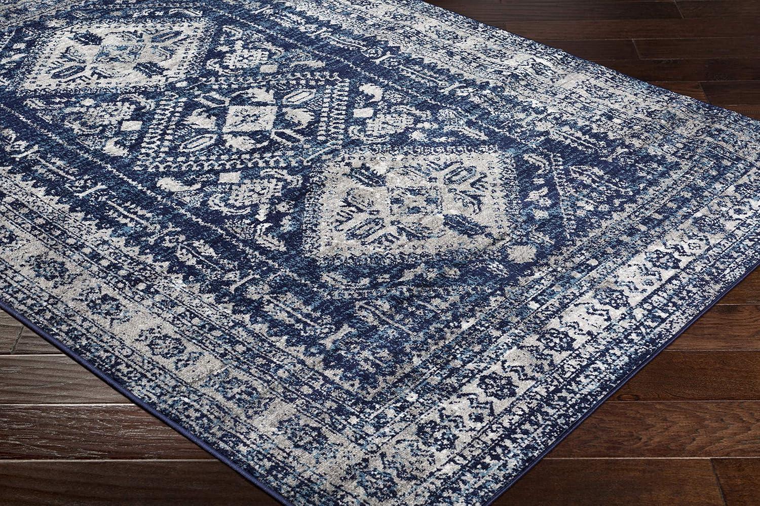 Livabliss Monte Carlo Vintage Oriental Area Rug,6'11" x 9',Navy