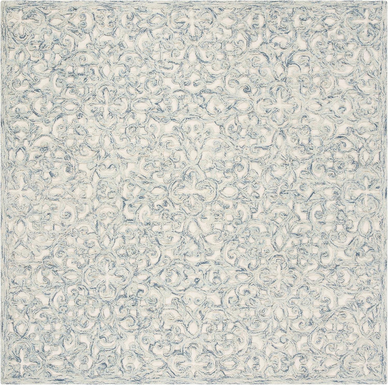 Trace TRC103 Hand Tufted Area Rug - Blue/Ivory - 4'x4' - Safavieh.