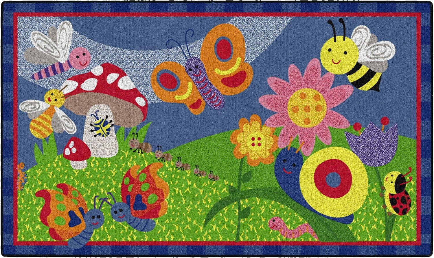 Flagship Carpets Cutie Bugs Kids and Baby Non Slip Area Rug, 3' x 5'