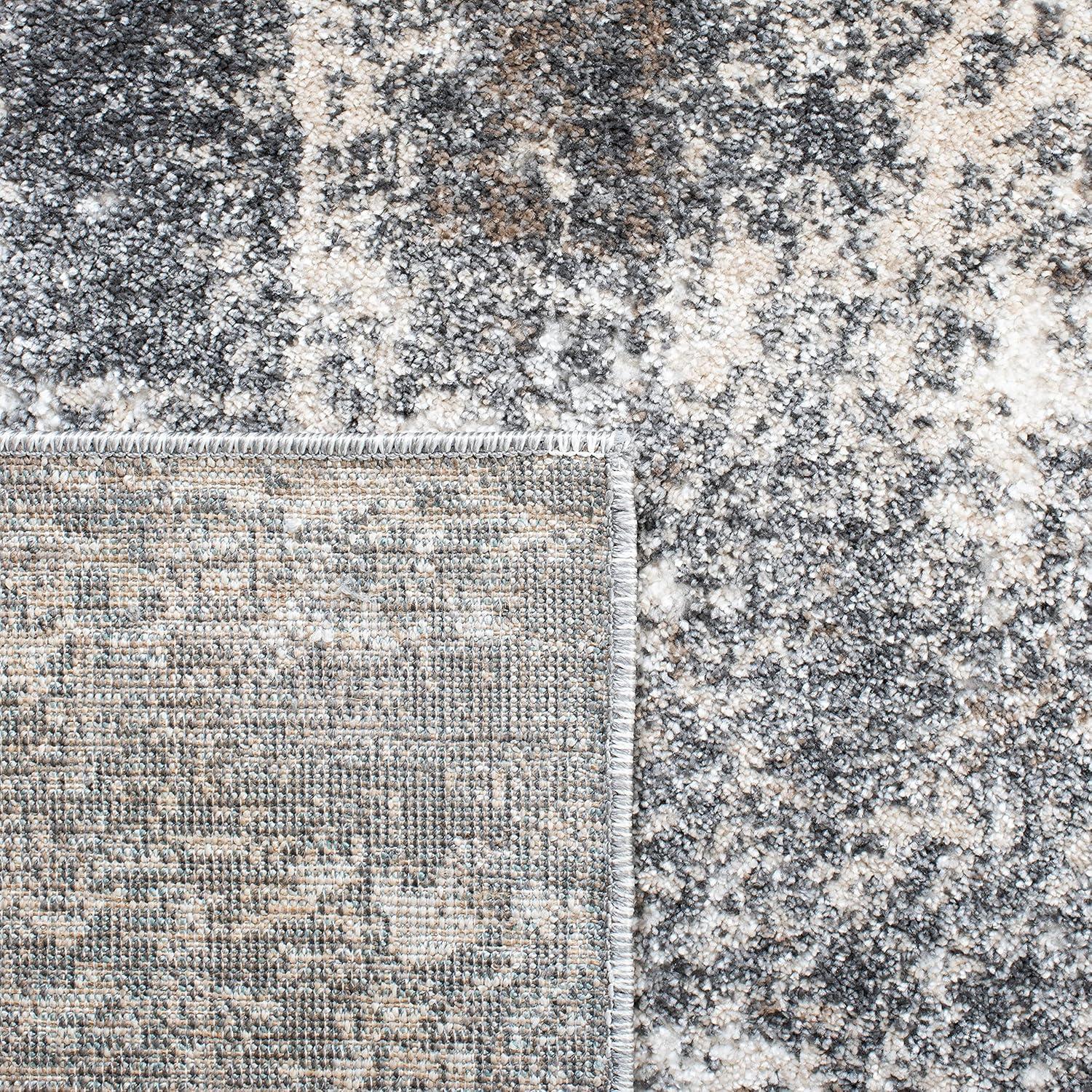 Aston ASN705 Power Loomed Indoor Area Rug - Grey/Ivory - 9'x12' - Safavieh