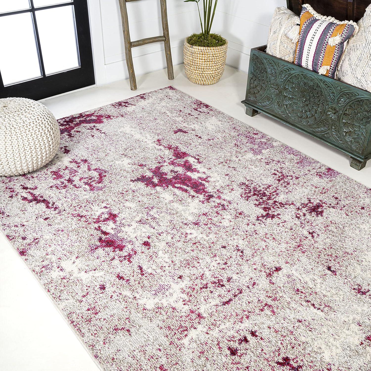 Contemporary Pop Modern Abstract Vintage Faded Area Rug - JONATHAN Y