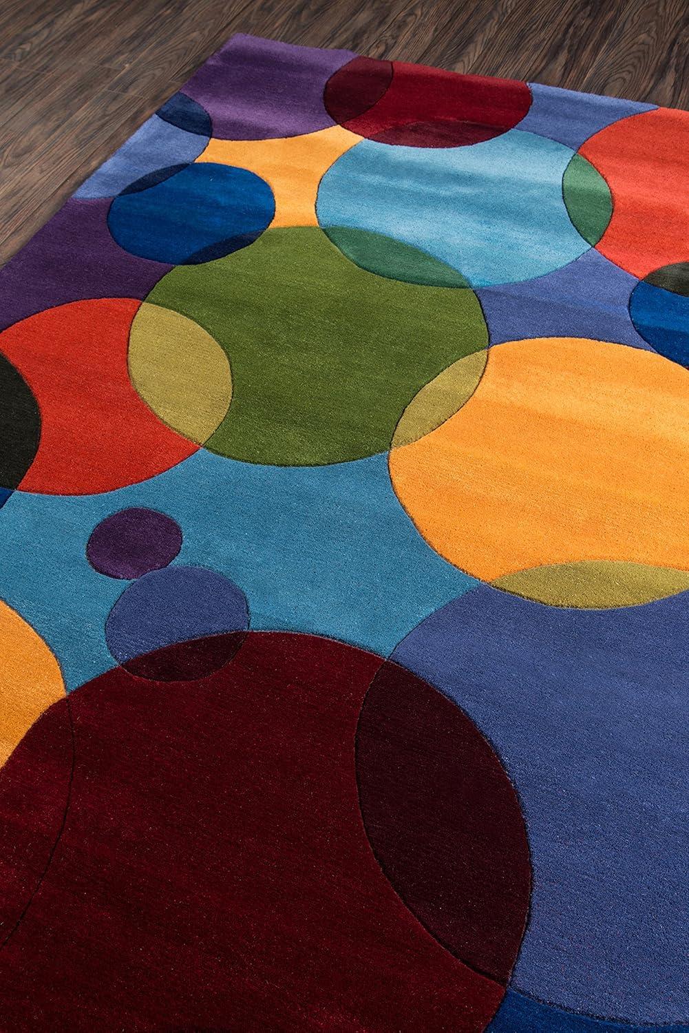 Beucher Abstract Handmade Tufted Wool Blue/Red/Green/Yellow Area Rug