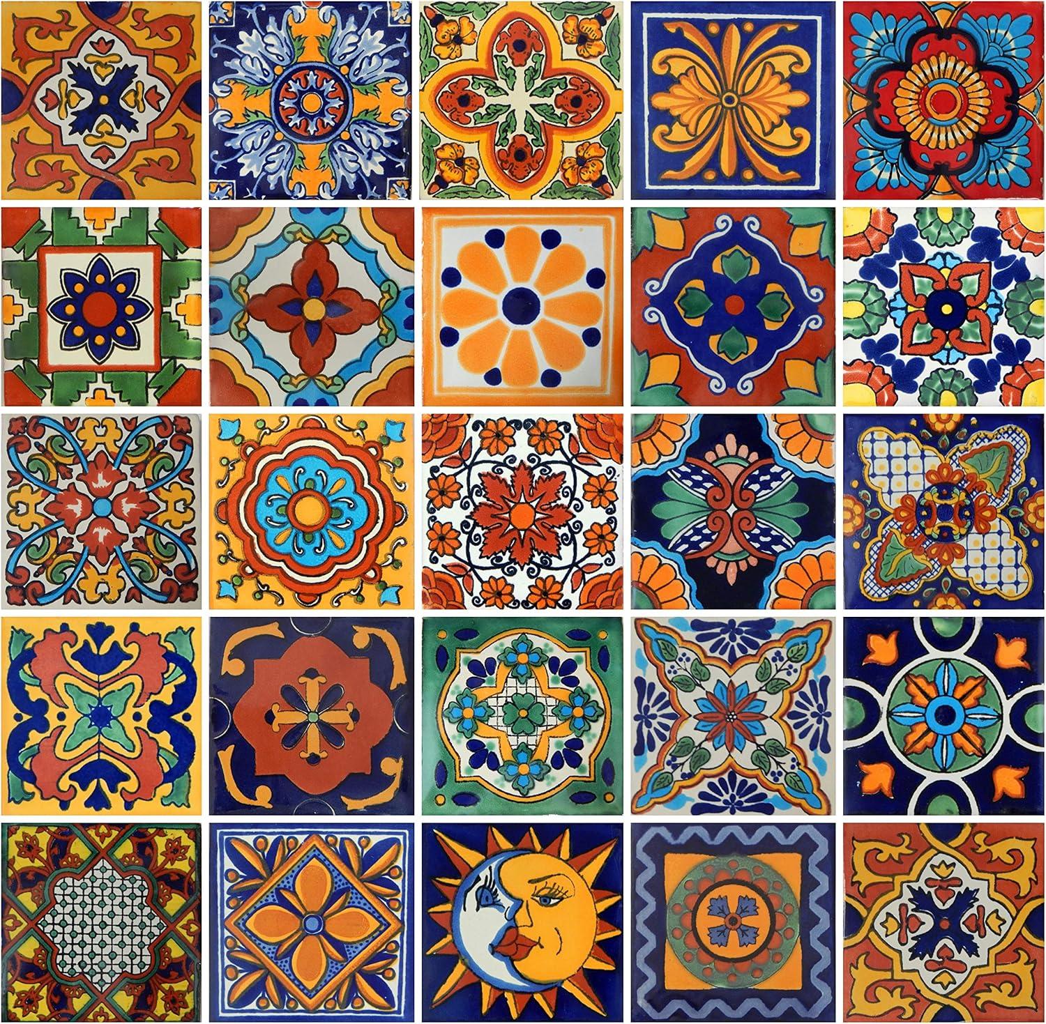 Handpainted Multicolor Ceramic Wall Tiles for Kitchen and Bathroom