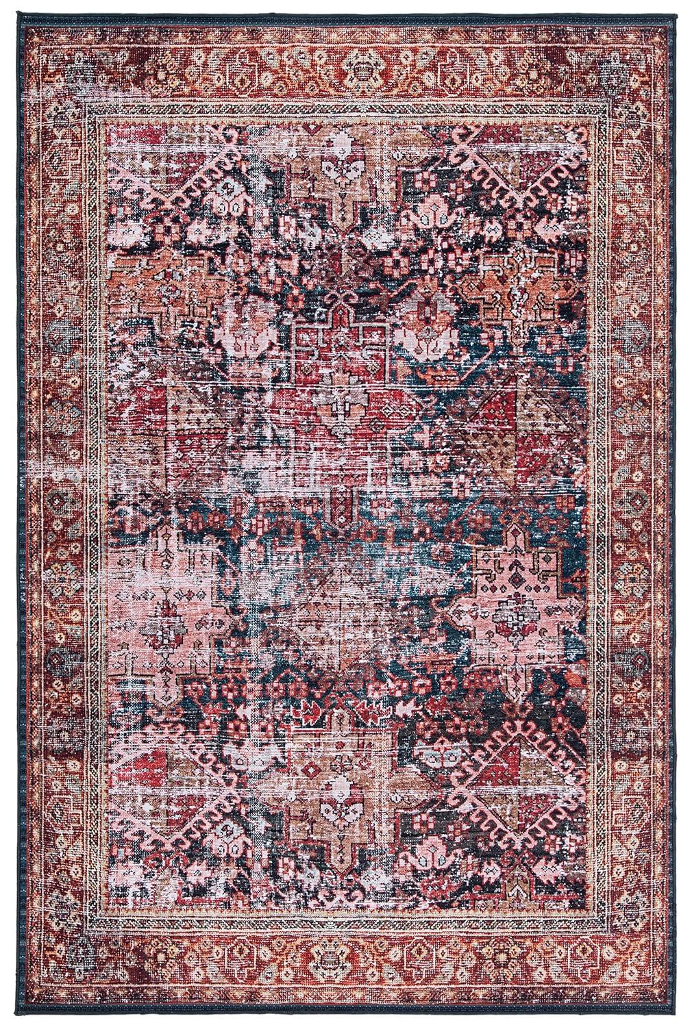 Tucson Vintage Persian TSN114 Power Loomed Machine Washable Skid-Resistant Indoor Accent Rug - Rust/Green - 3'x5' - Safavieh