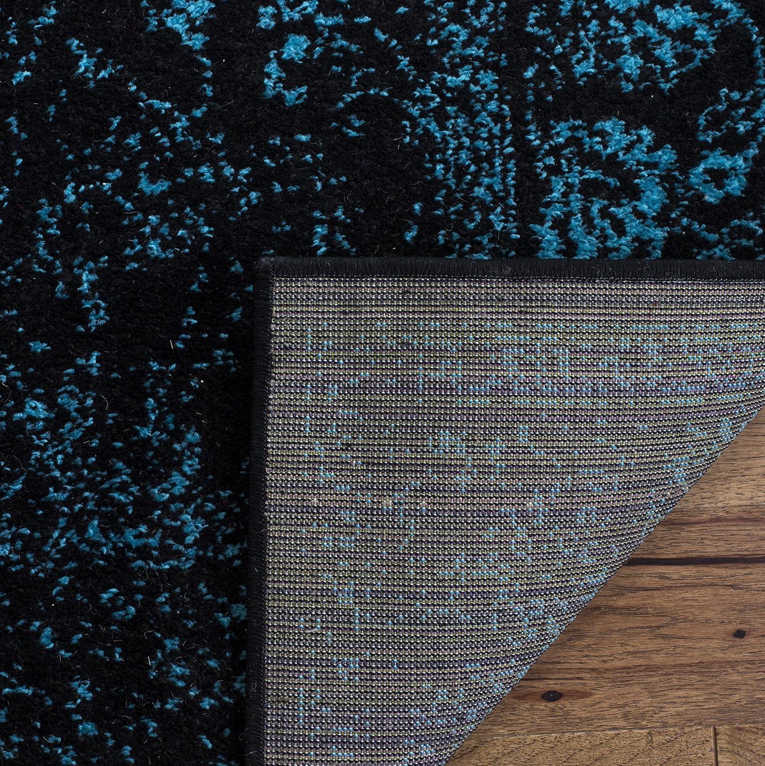 Adirondack ADR109 Machine Made Indoor Area Rug - Black/Teal - 6'x9' - Safavieh