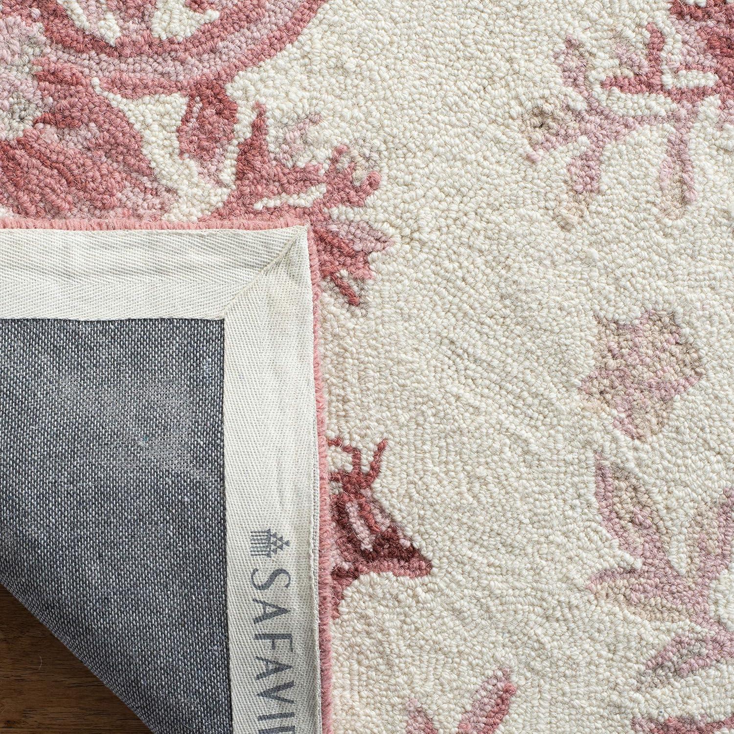 SAFAVIEH Chelsea Benedict Floral Wool Runner Rug, Ivory/Rose, 2'6" x 8'