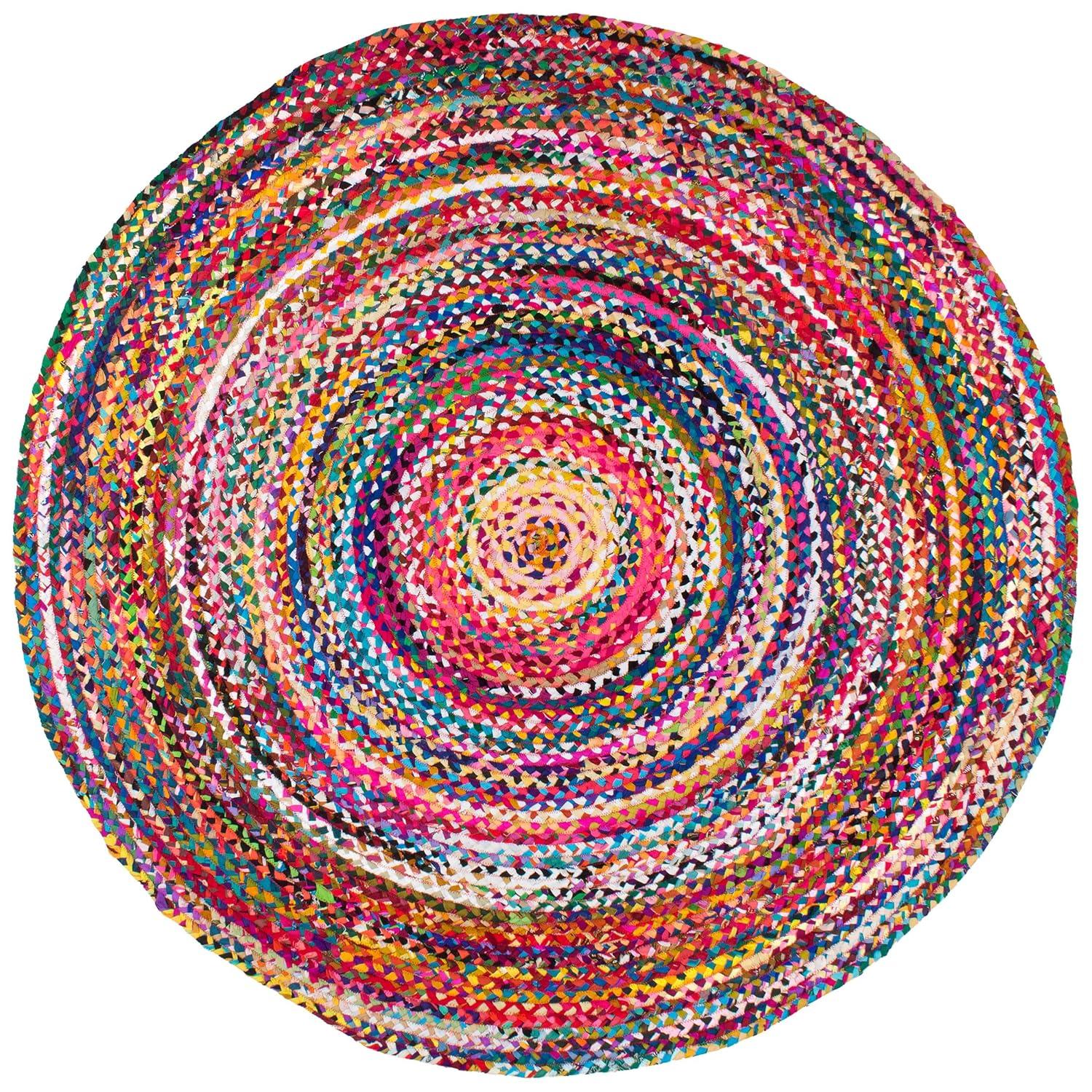 nuLOOM Tammara Bohemian Hand Braided Area Rug, 4', Multicolor